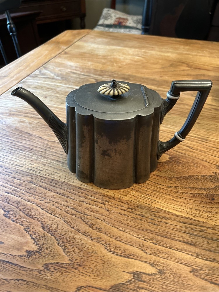 Antique Pewter Teapot | James Allan, Sheffield England