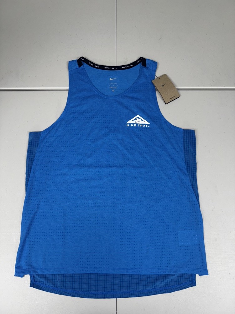 Nike Trail Men's Dri-FIT Running Tank Top Shirt Blue FJ5336-435 Pick Size $65