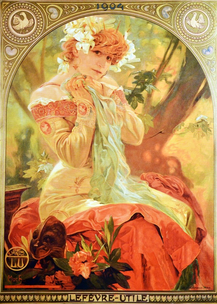 Decor poster.Interior design Art Nouveau.Mucha Fashion.French.6211