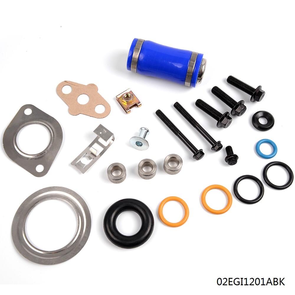 Inlet Manifold Gasket Set + Blue Hose Fit For 2003-2010 Ford  Diesel 6.0L