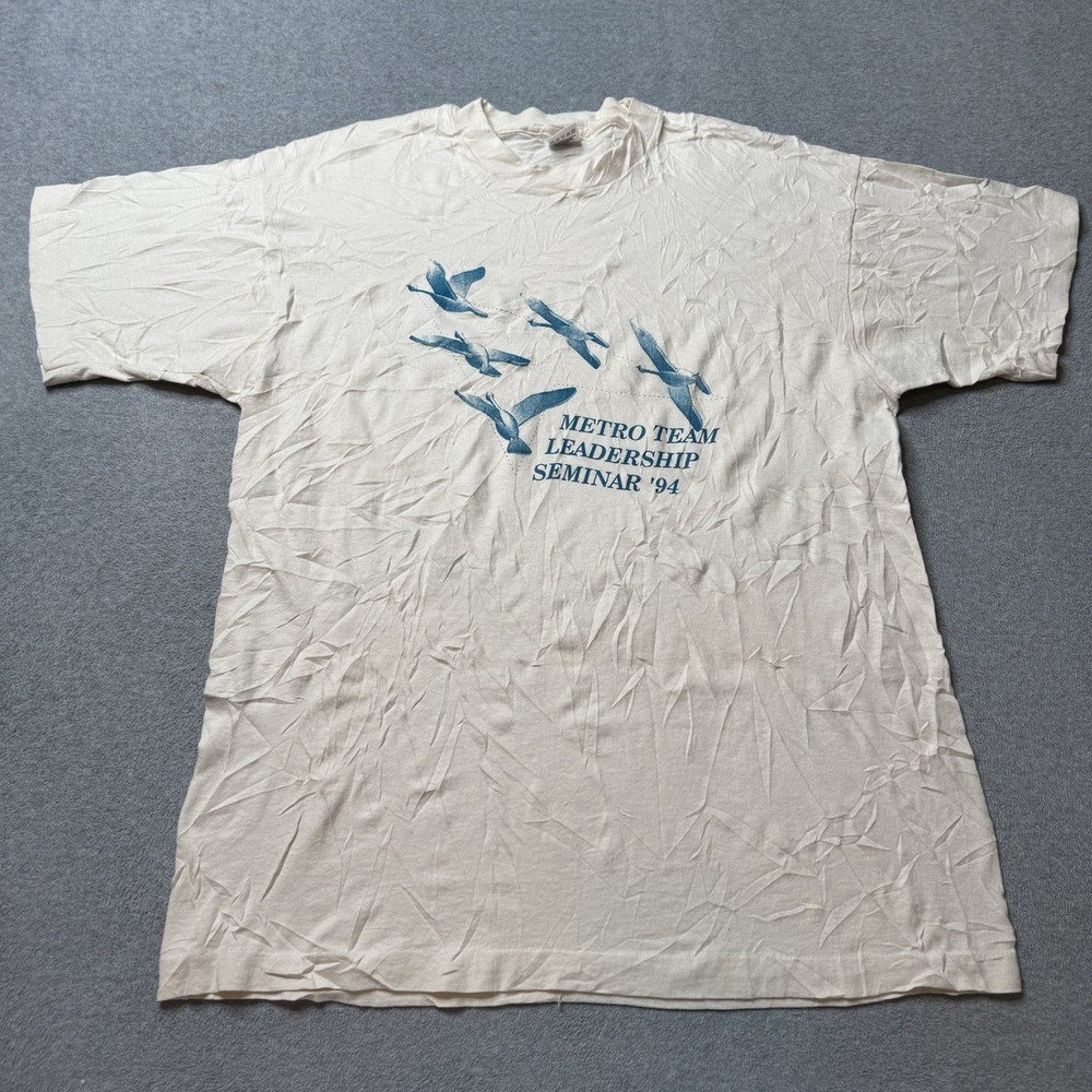 Vintage Fruit Of The Loom T Shirt Mens XL White Graphic Print USA Adult 90s