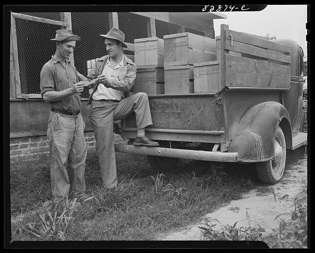 Photo:Men with Truck Crates 1930s Loading Farm Produce