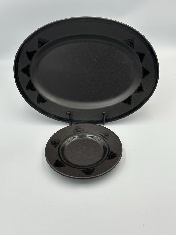 Pfaltzgraff Solstice Platter & Plate Set Midnight Sun Vintage Tableware