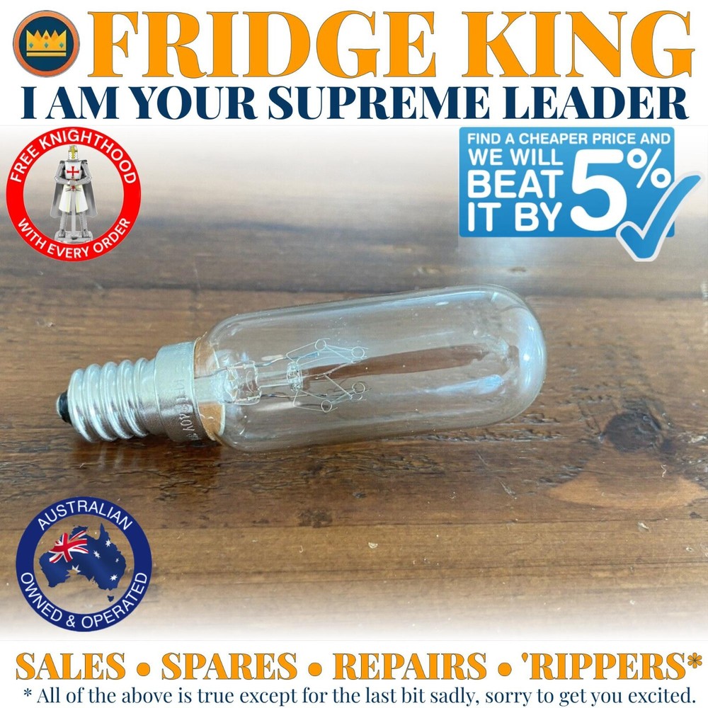 KSM6100WB*1 Kelvinator fridge 30w 40w clear light bulb lamp 1443629 1451287