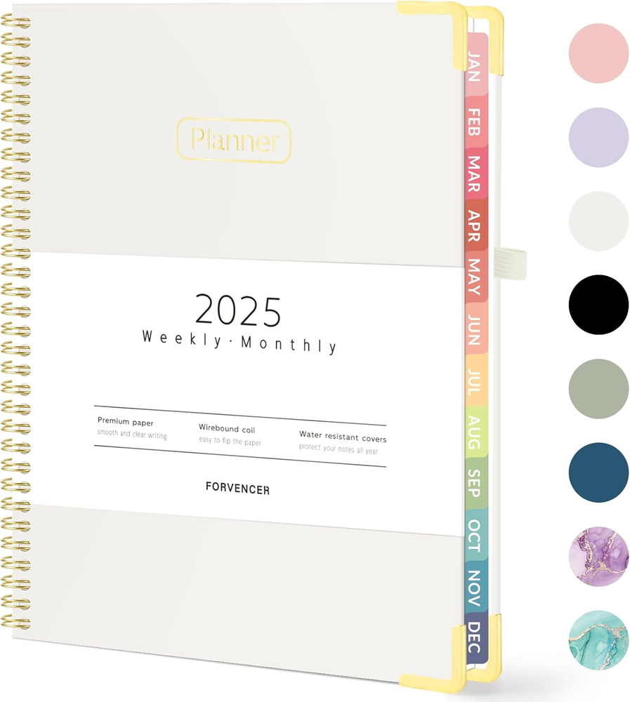 2025 Planner, Hardcover Weekly and Monthly Planner, January 2025 - December 2025