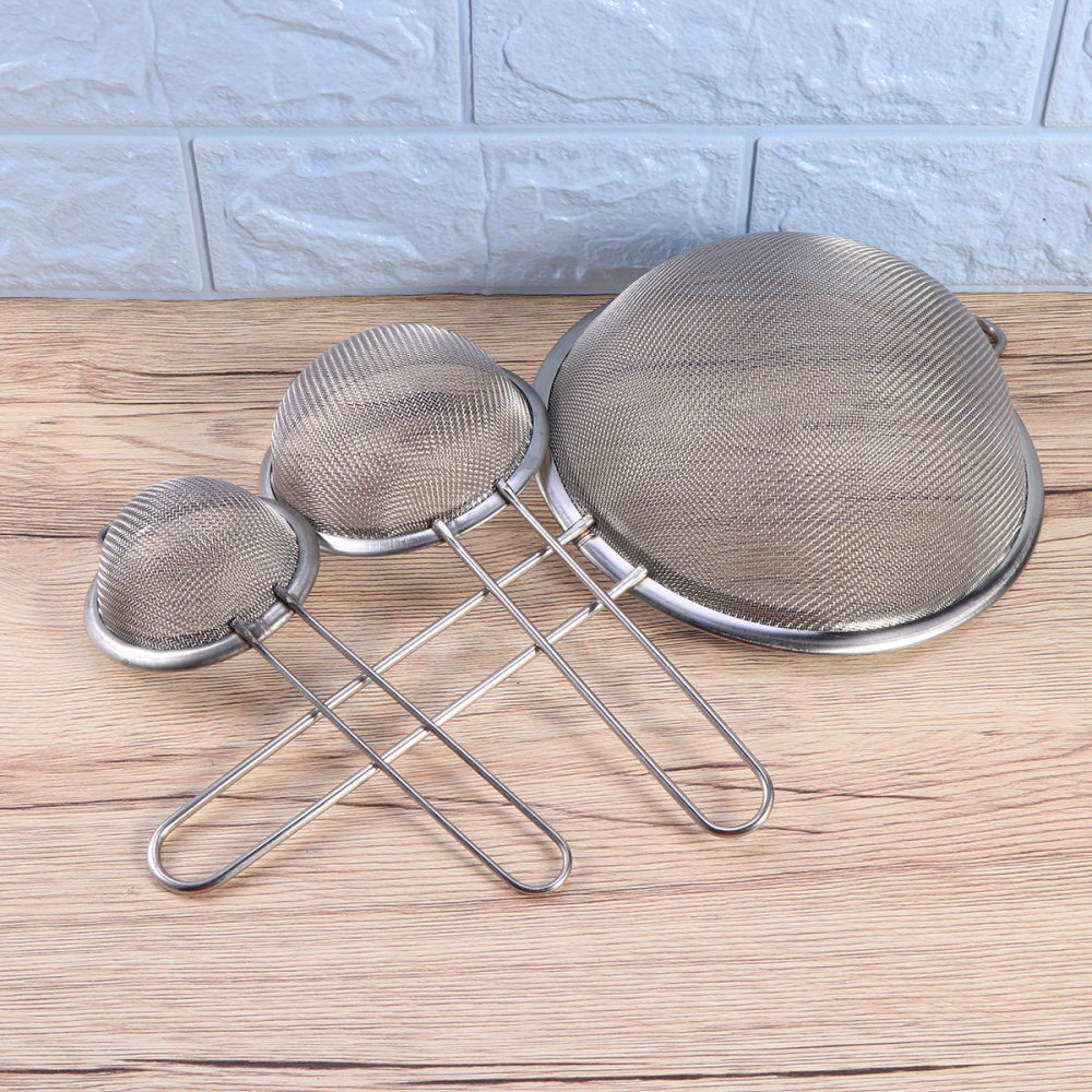 3 Pcs Mesh Stainless Steel Strainers Dense Mesh Colander Food Strainer Sieve