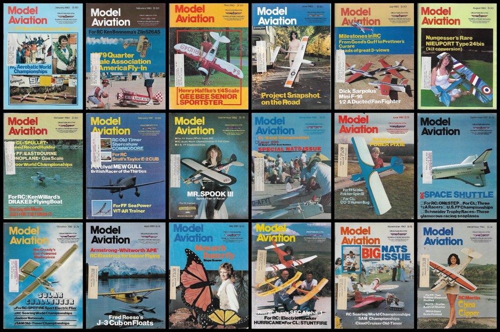 Lot of 18 MODEL AVIATION Magazines 1980 - 1983 Academy of Model Aeronautics-image