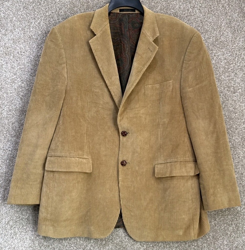 Lauren Ralph Lauren Blazer Mens Size 43R Brown Corduroy Jacket Sport Coat