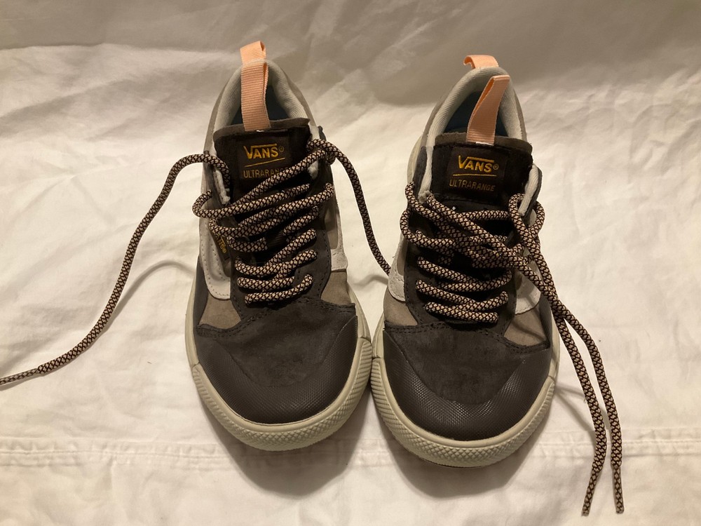 Women's Size 7.5 - VANS UltraRange EXO Grey, white, and yellow