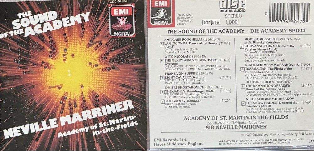 The Sound of the Academy of St Martin in the Fields (Ponchielli, Nicolai …). CD-image