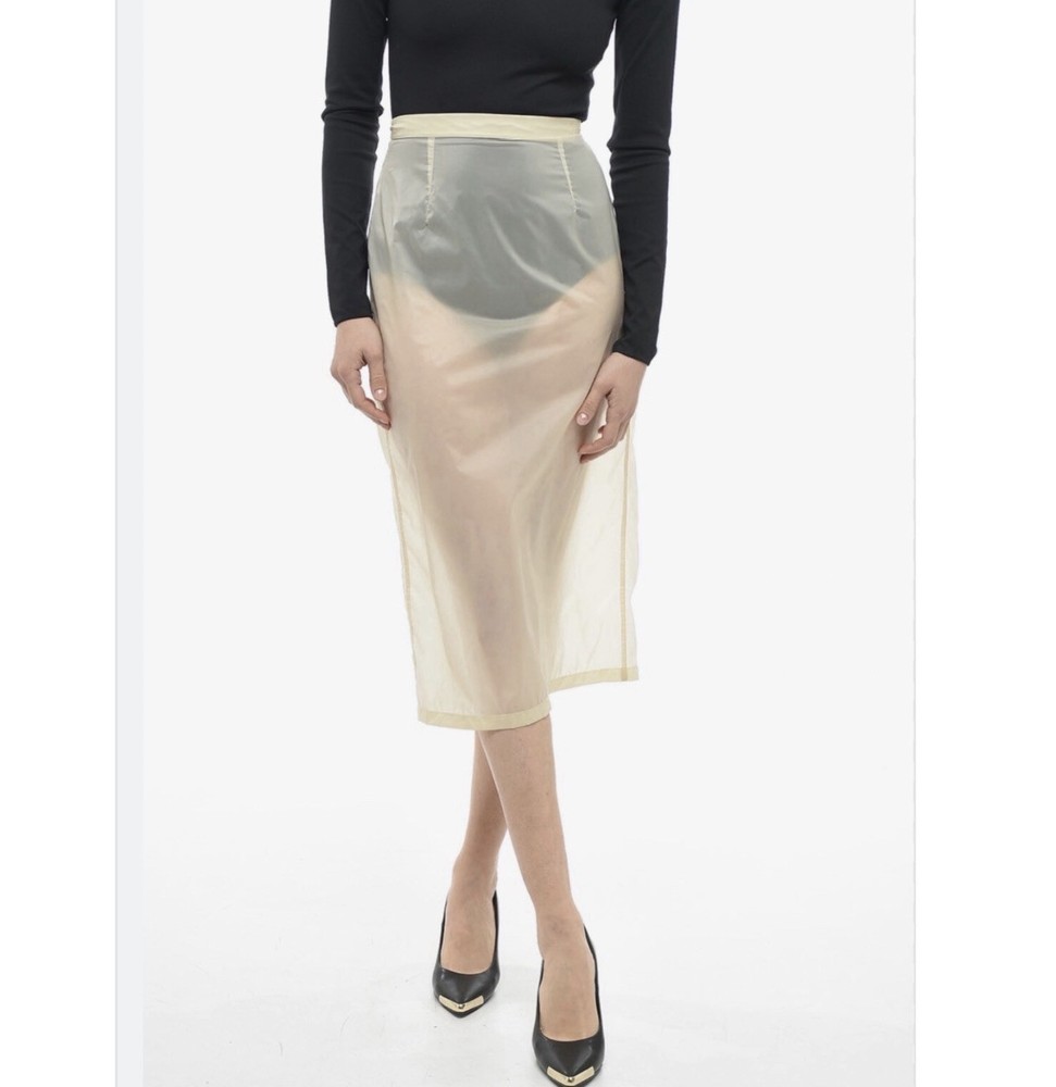 Maison Martin Margiela New Midi Cream Pencil Skirt, Size S, 8 UK