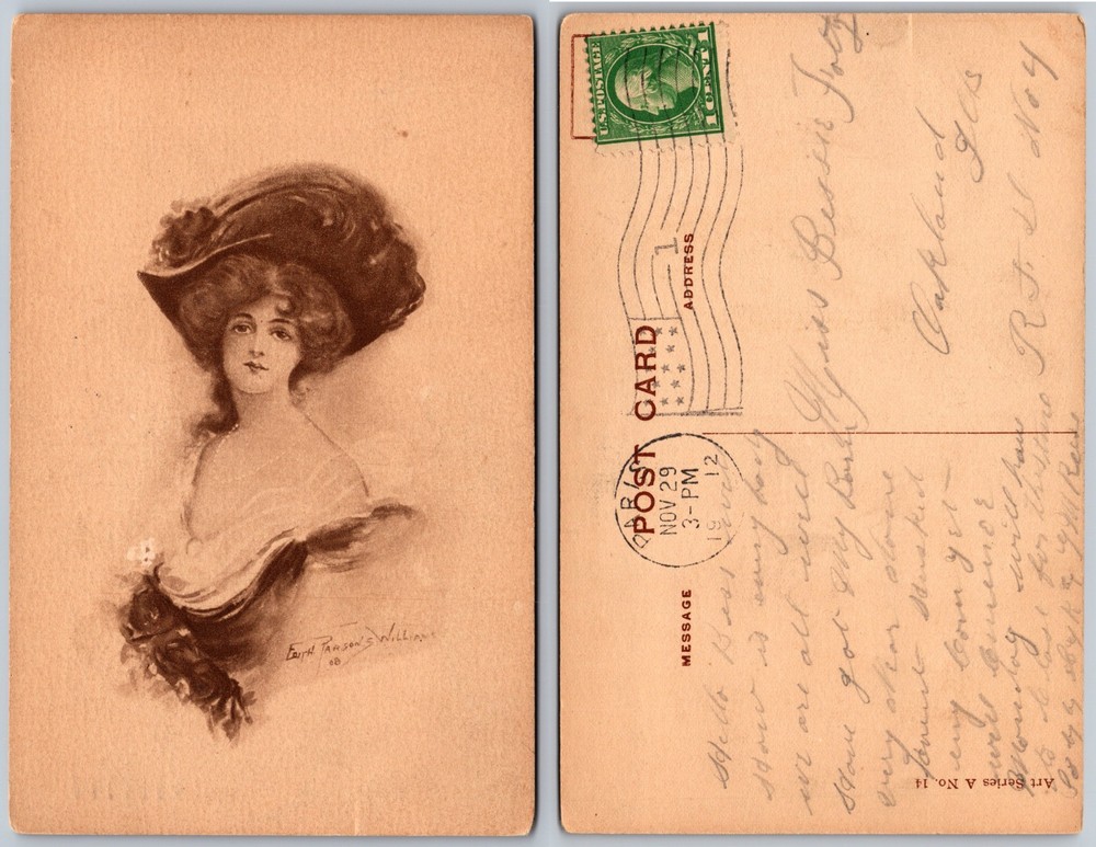 Lady Wearing Large Hat Postcard