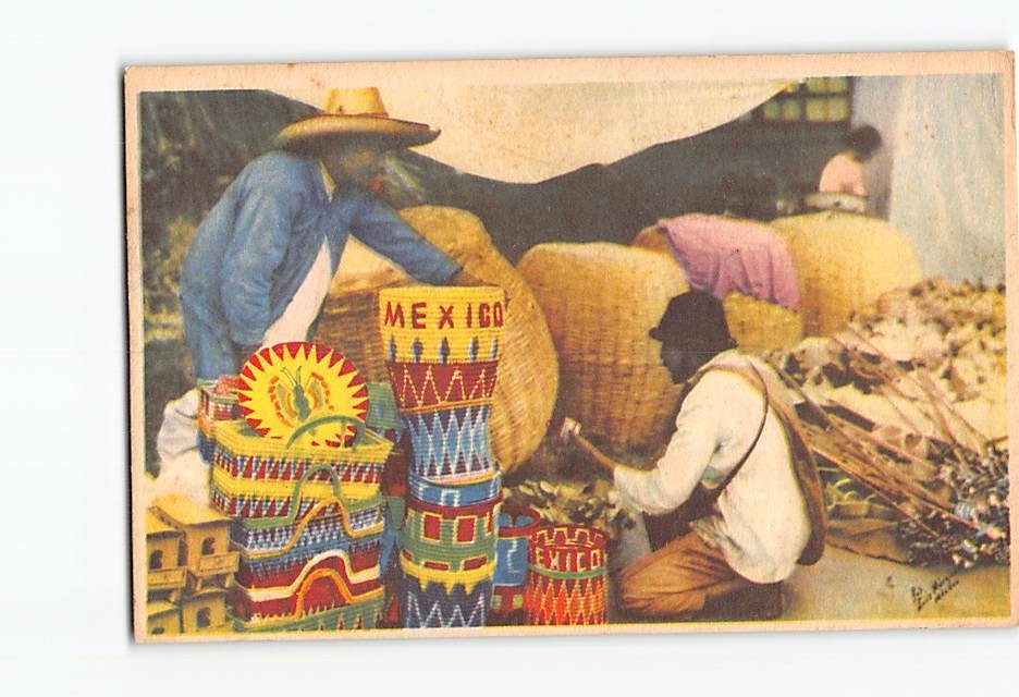 Postcard Canastas de Toluca Baskets Mexico People Luis Marquez Photo Vintage