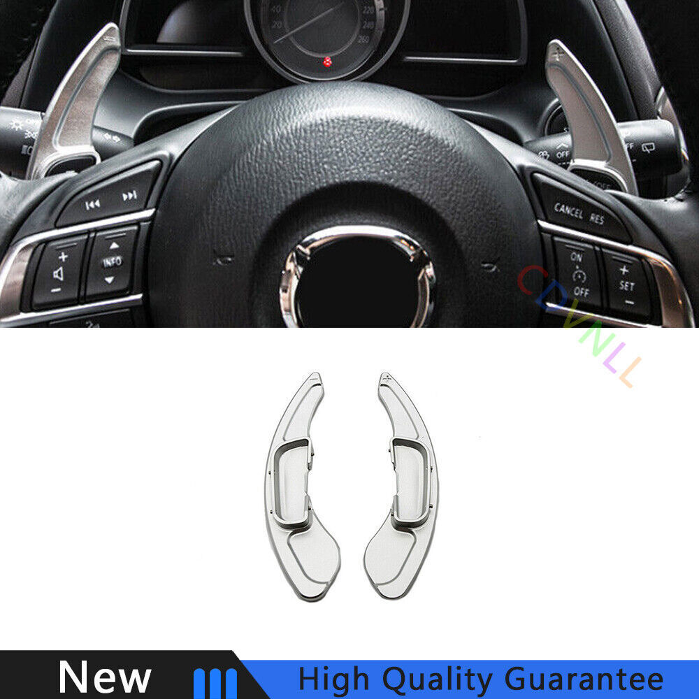 For Mazda 6 Atenza 20-2021 Silver Aluminum Steering Wheel Shift Paddle Extension