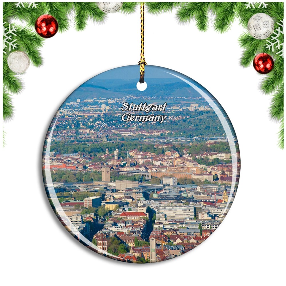 Stuttgart Skyline Germany Christmas Ornament Travel Souvenir Cityscape