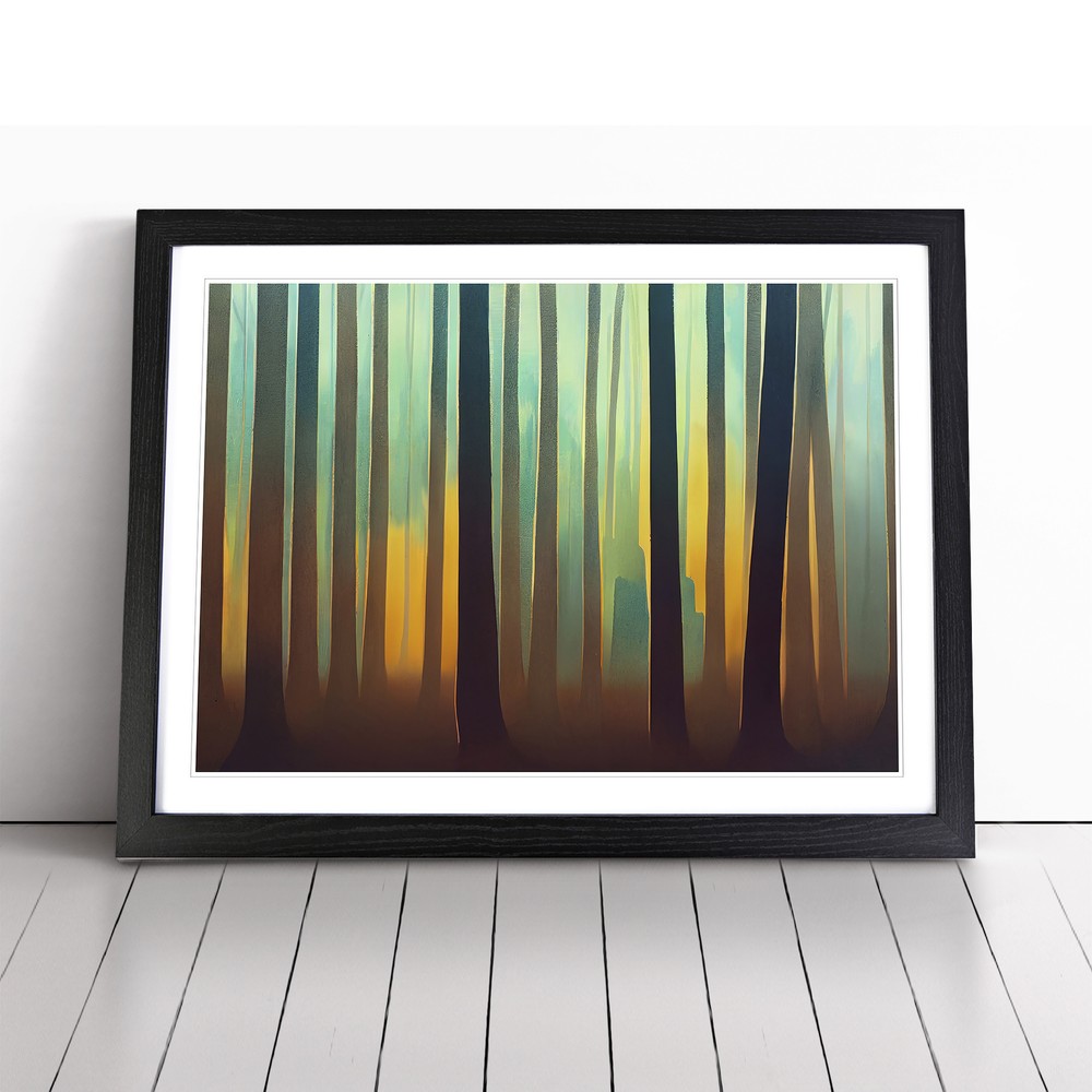 Snazzy Abstract Forest Wall Art Print Framed Canvas Picture Poster Decor-image