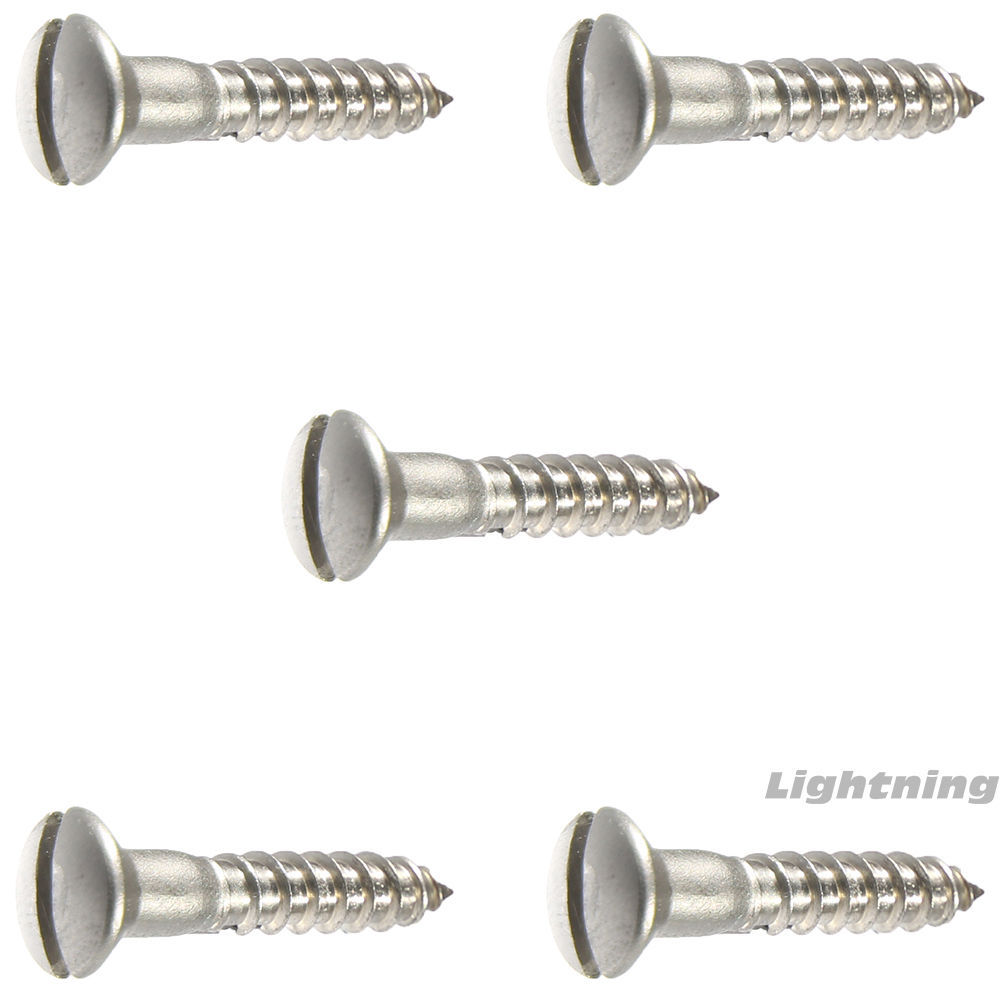 Oval Head Slotted Wood Screw Stainless Steel #12 x 1-1/4