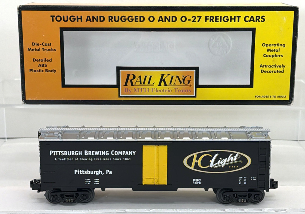 MTH RailKing 30-7832 Pittsburgh Iron City IC Light Beer Reefer Car O / O-27 New