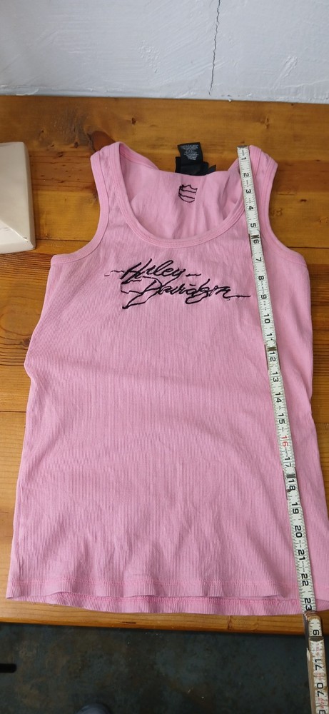 Harley-Davidson Womens Tank Size L Pink Embroidered LOGO