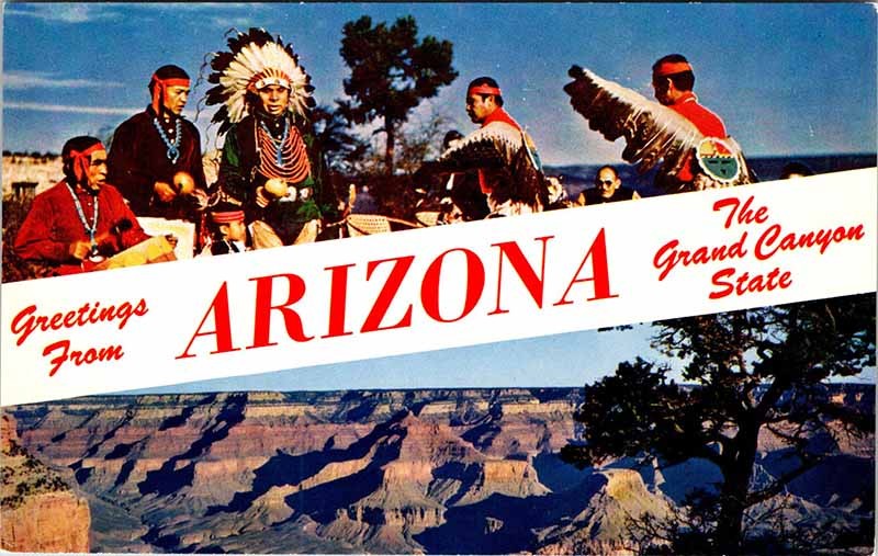 Postcard NATIVE INDIAN SCENE Grand Canyon National Park Arizona AZ m/09 AK3237
