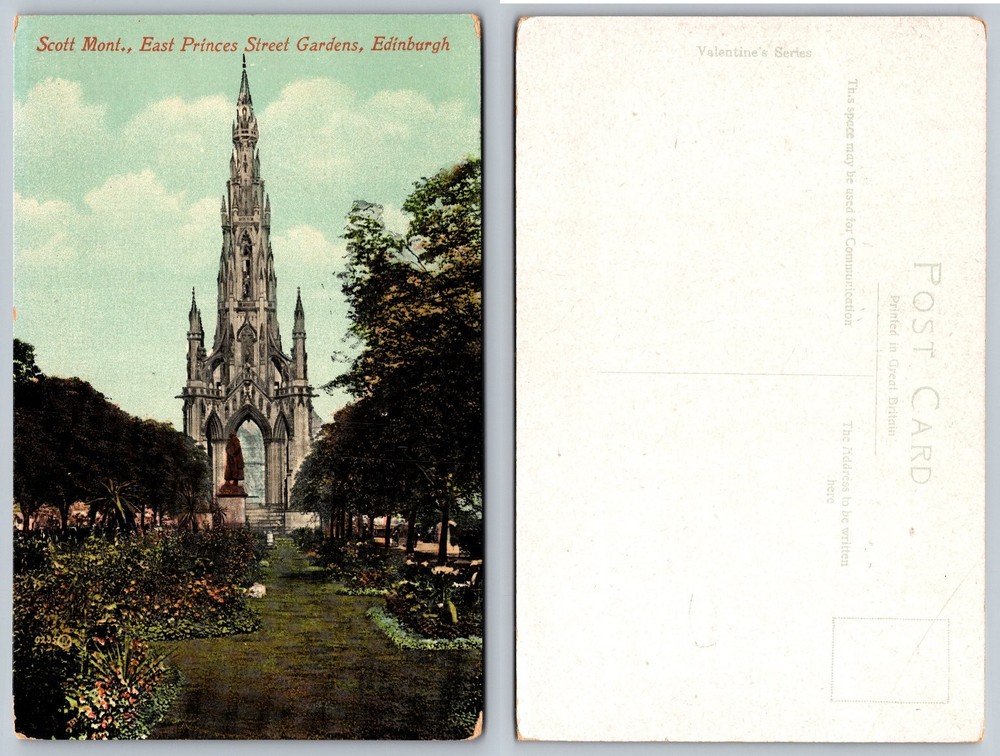 Scott Monument East Princes Street Gardens Edinburgh Scotland Postcard