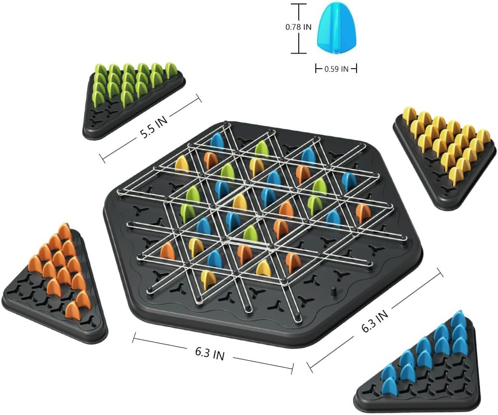 Chain Triangle Strategy Puzzle Game Board Game for Kids and Adults Family Logic