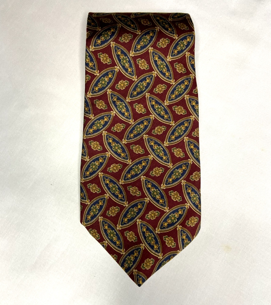 BERT PULITZER Vtg Maroon Paisley Silk NECKTIE TIE