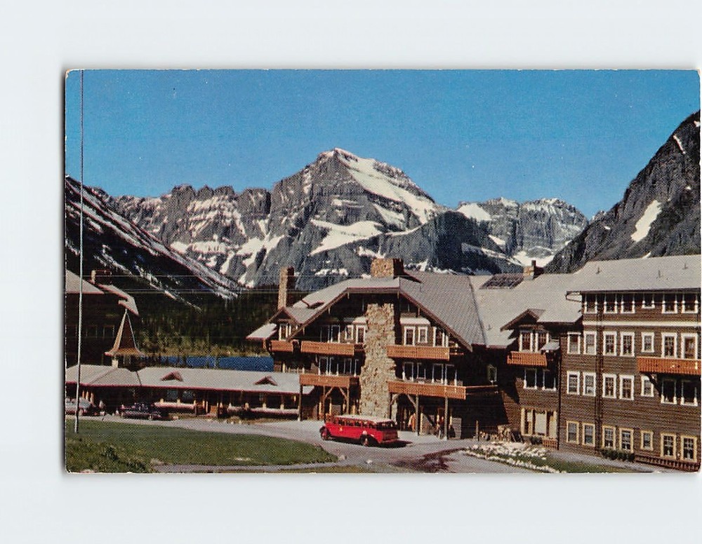 Postcard Many Glacier Hotel Glacier National Park Montana USA