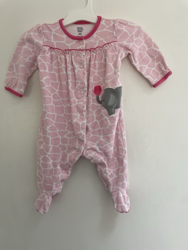 Carter's Baby Girls Cute Elephant Owl 100% Cotton Snap-Up Sleep & Play Pink 6M