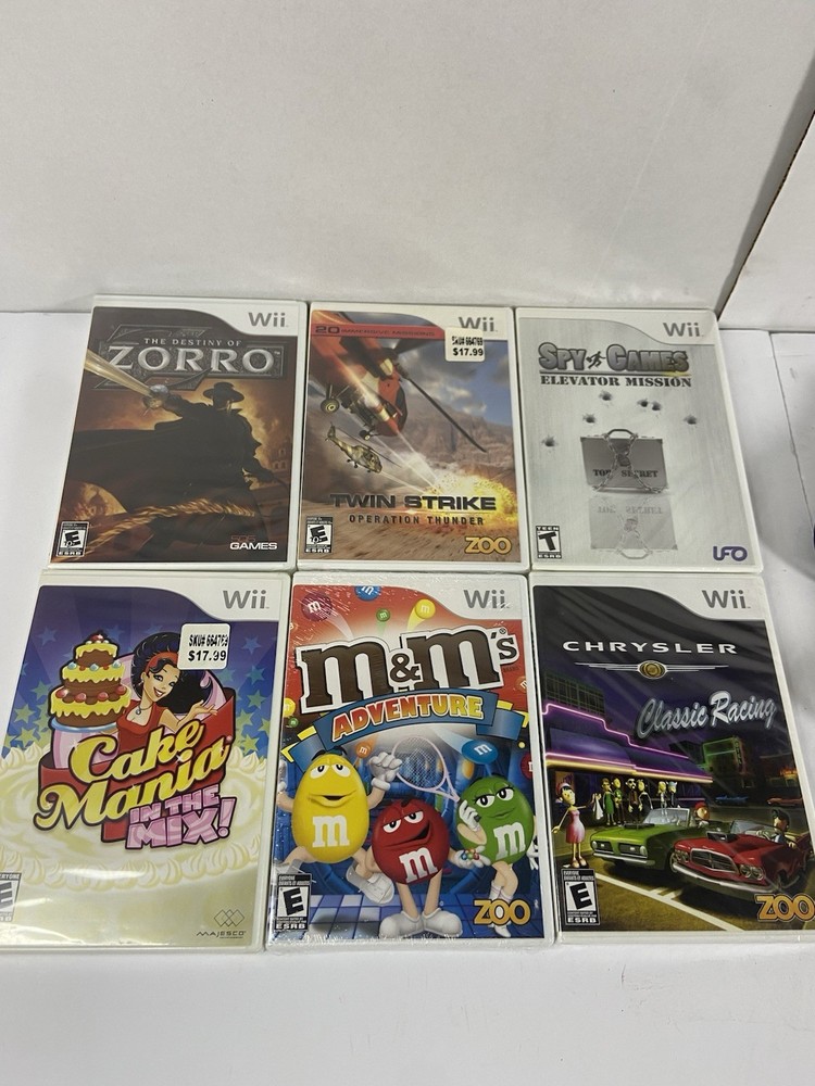 Nintendo Wii Games Lot Of 6 Family Game Night Bundle – Kid Friendly Resealed