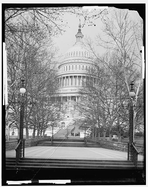 Photo:Washington DC United States Capitol 1902 South West View Trees
