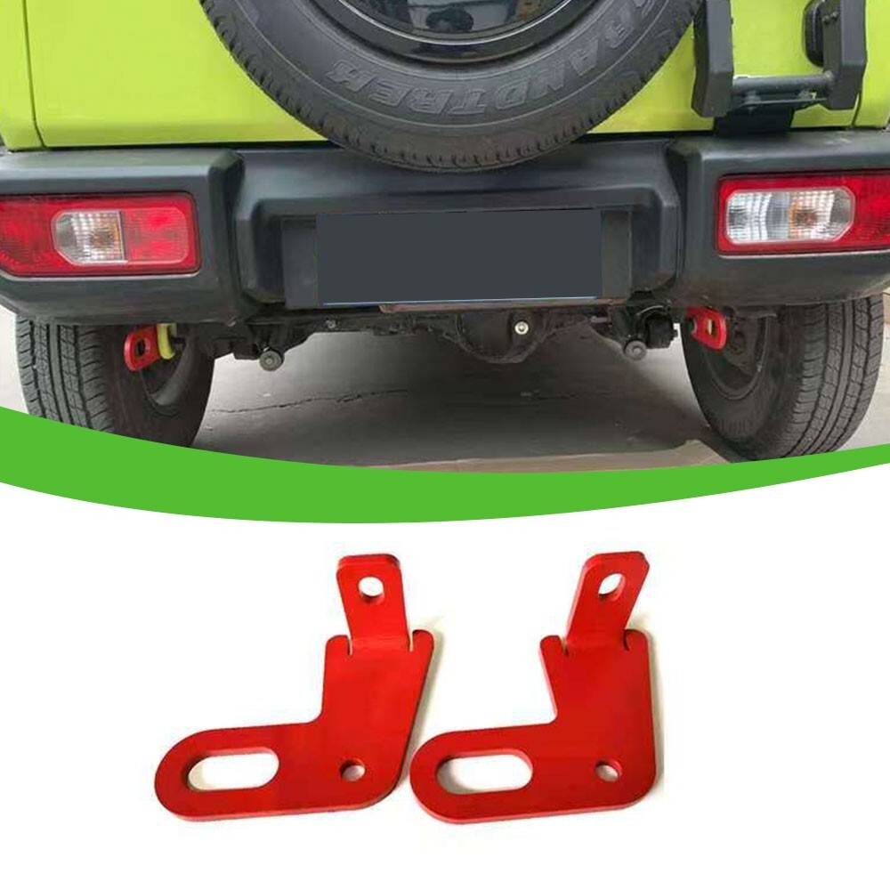 2PCS Red Iron Towing Hook Kit For Suzuki Jimny 2019-2024 Rear Bumper