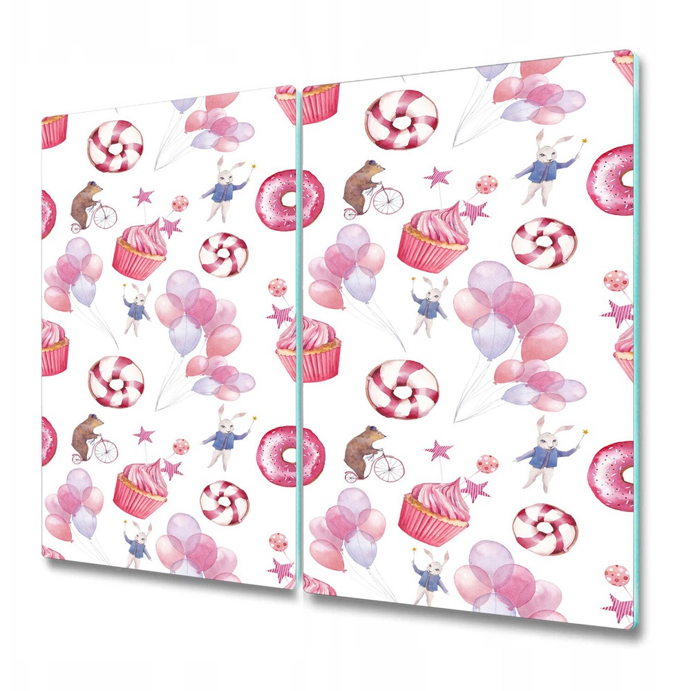 Glass Kitchen Chopping Board Sweet cupcakes Animals Balloons Sweets Cute 2x30x52