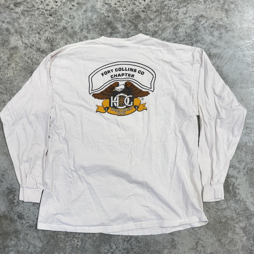 Harley-Davidson HOG Shirt Mens XL White Long Sleeve Fort Collins CO Chapter