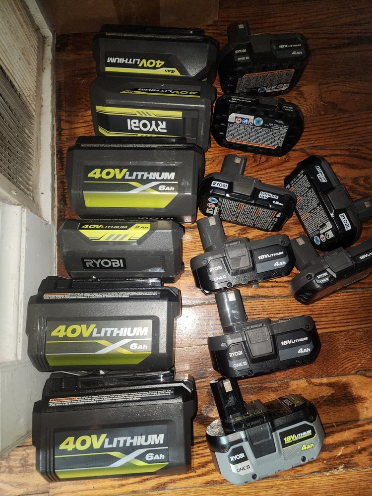 RYOBI 40v and 18v battery lot -UNTESTED-