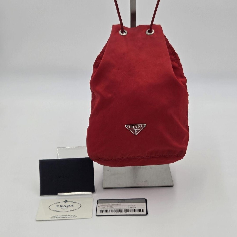 Prada Red Nylon Small Crossbody Pouch Bag  