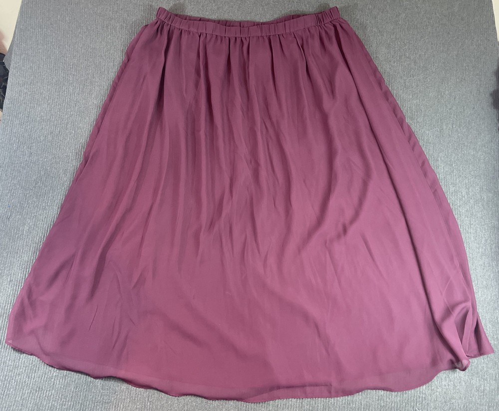 NWOT Old Navy Women’s Chiffon Maxi Skirt Lined Size 2X Dark Mauve