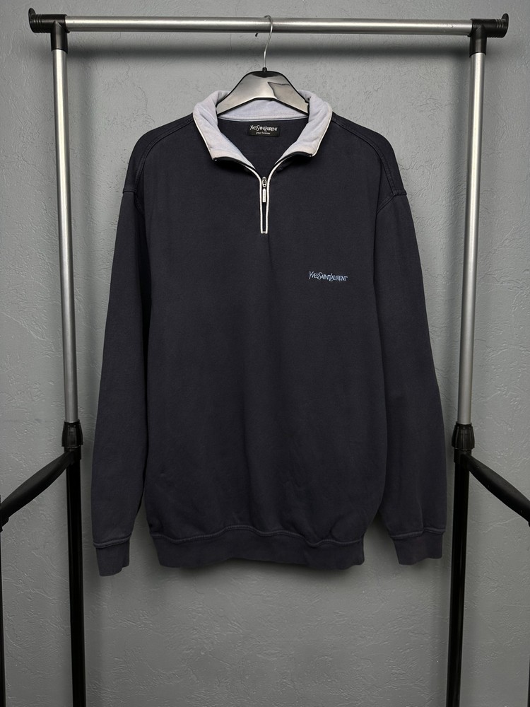 Yves Saint Laurent YSL Vintage Mens 1\4 Zip Sweatshirt Size XXL