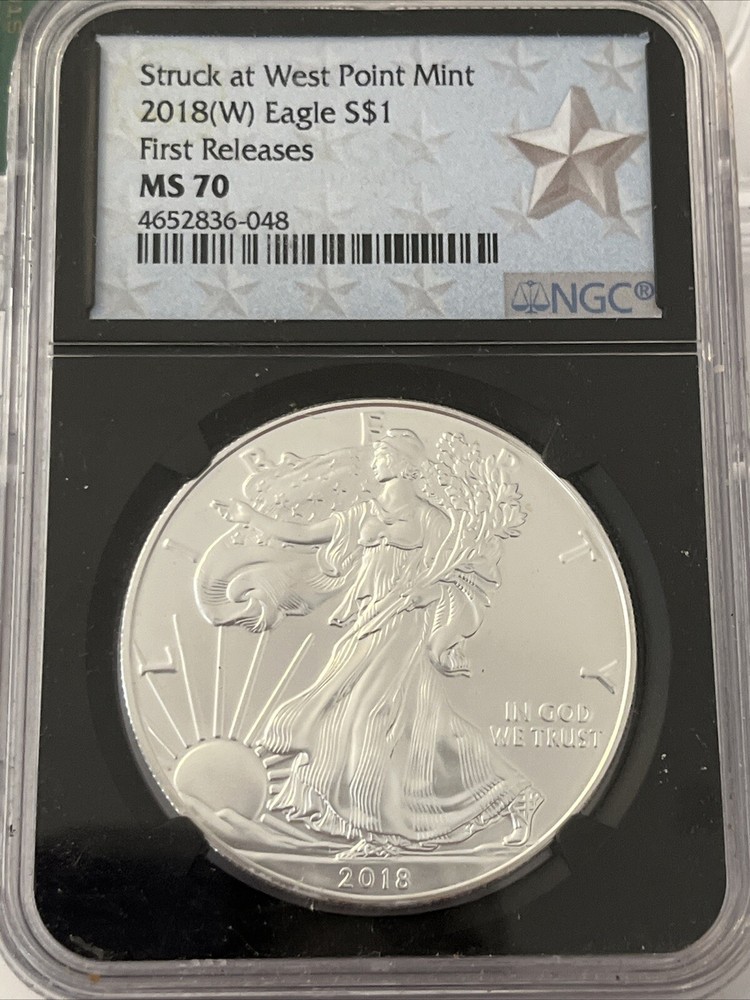 2018 W $1 FIRST RELEASES NGC MS70 Struck At West Point Mint Silver Coin