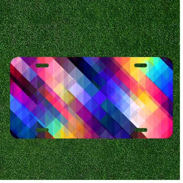 Custom Personalized Car License Plate with Vibrant Abstract Colors  