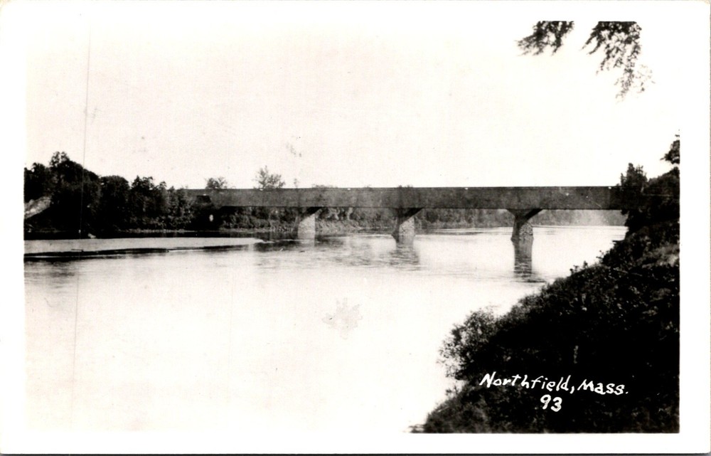 Northfield MA Bennett's Meadow Covered Bridge Franklin Co RPPC Postcard    35370
