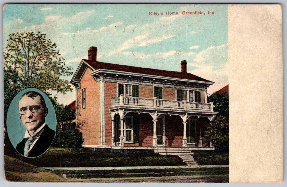 Antique Postcard James Whitcomb Riley Home Greenfield, 1900s