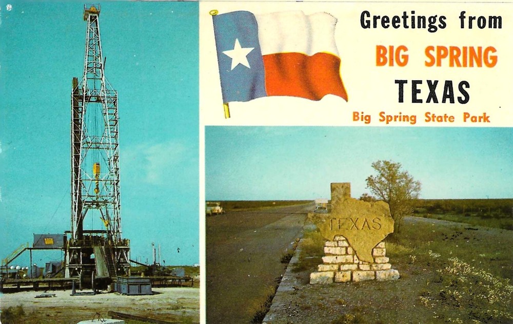Vintage Texas Chrome Postcard Greetings From Big Spring Multi Views