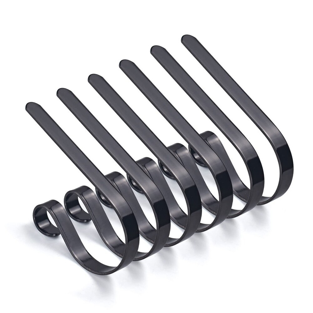 6PCS Christmas Stocking Holders for  Set of 6 Mantel Decor Hooks1836