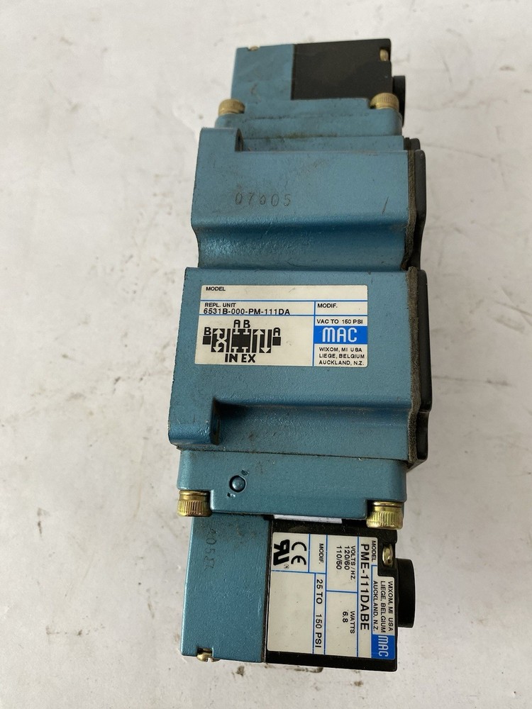 MAC 6531B-000-PM-111DA Solenoid Valve, PME-111DABE, VAC to 150psi