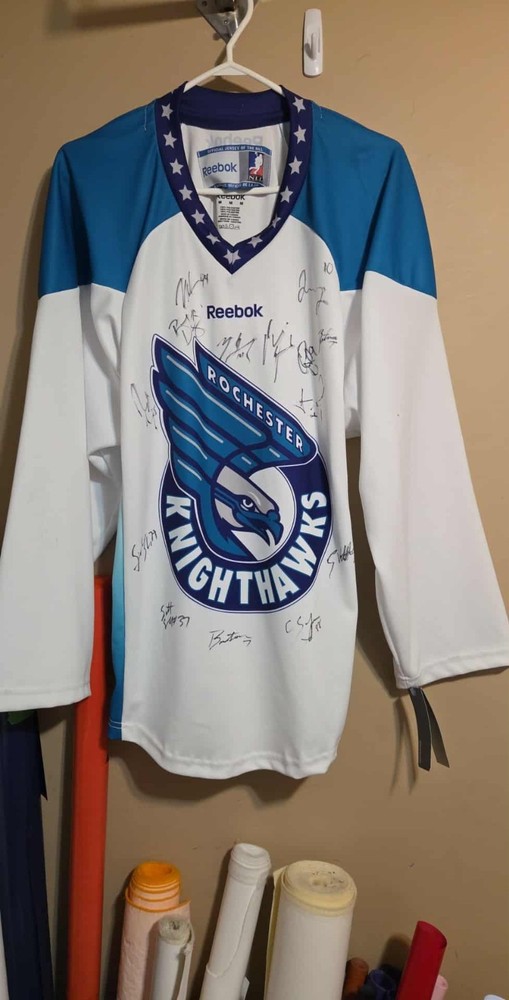 AUTOGRAPH NEW Rochester Knighthawks Reebok NLL Lacrosse Jersey Mens Medium