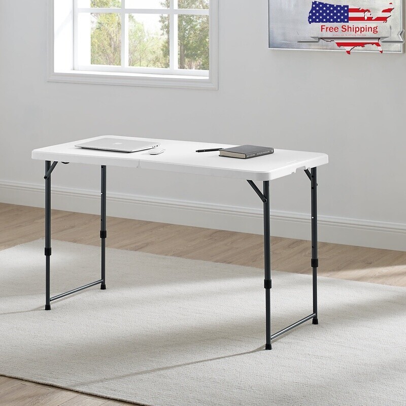 Adjustable Height Folding Table with Carry Handle for Indoor & Outdoor Use by Mainstays