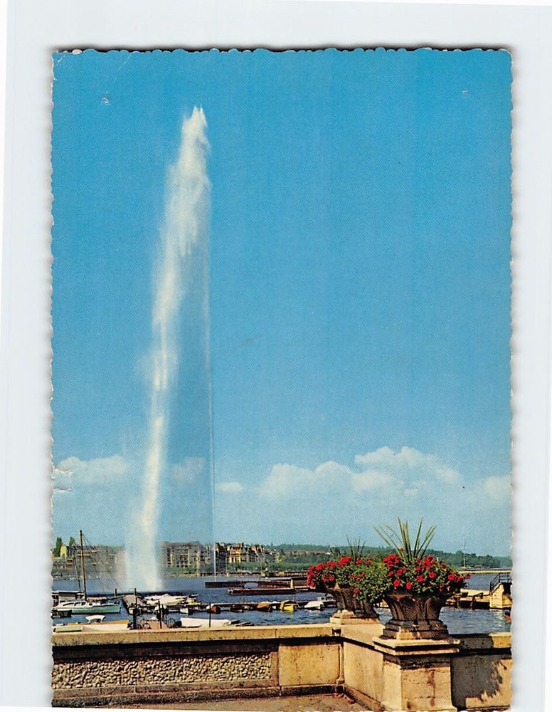 Postcard Le Jet d Eau Geneva Switzerland