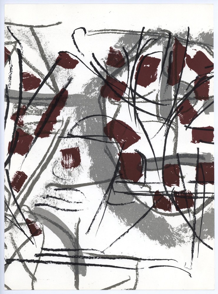 Jean-Paul Riopelle original lithograph printed in 1974 f