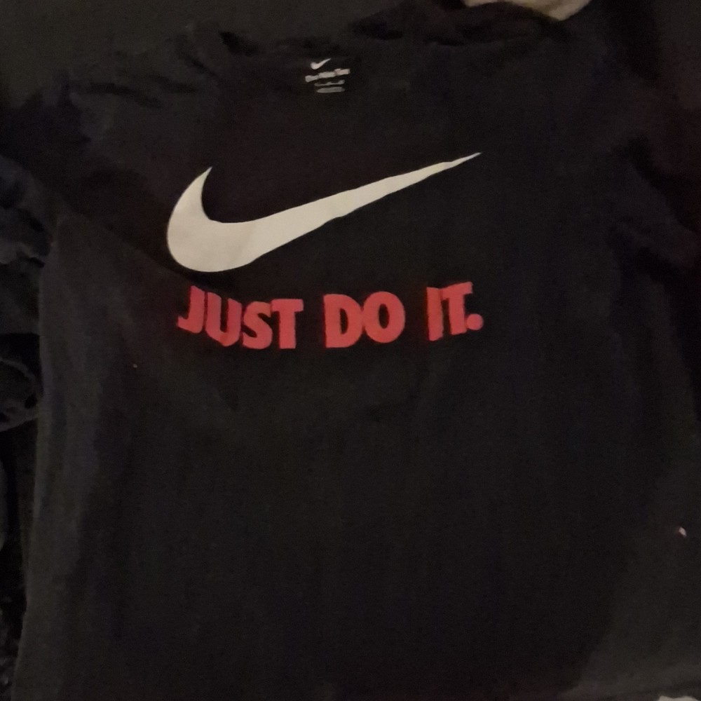 Nike The Nike Tee Just Do It Graphic Black Cotton Men's M Short Sleeve